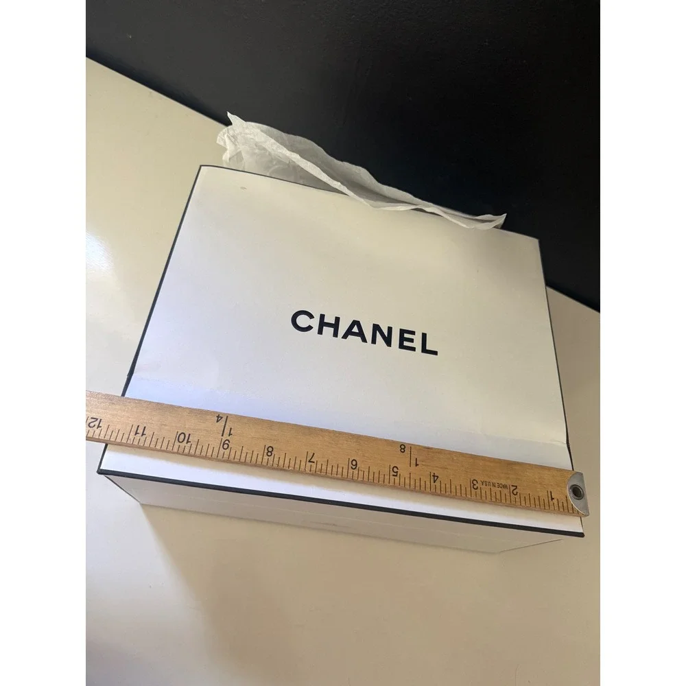 Chanel Packaging Lot Bags Boxes Tissue Ribbon White Black Excellent EMPTY